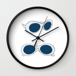 Blue Retro Sunglasses | 60s Mod Wall Clock