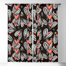 Heart Doodles Valentines Day Anniversary Pattern  Blackout Curtain