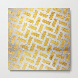 Brick Pattern 1 in Gold and Silver Metal Print | Brick, Metallics, Metals, Metalcolors, Ink, Typography, Pop Art, Graphicdesign, Black And White, Illustration 