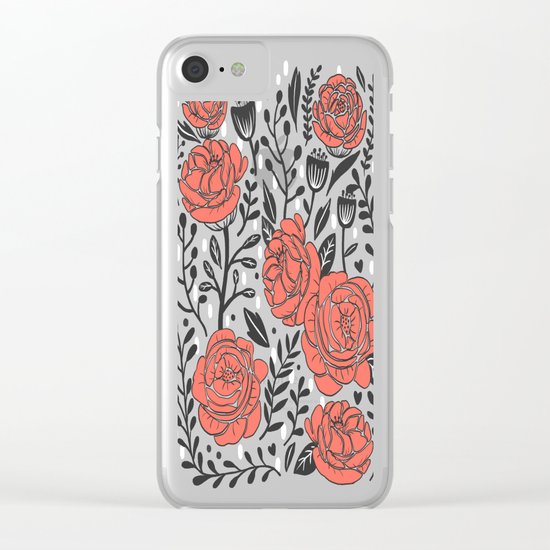 Orange Garden Clear iPhone Case