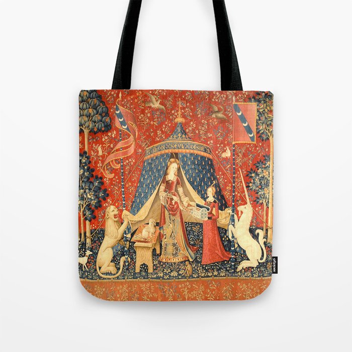 Lady and The Unicorn Medieval Tapestry Tote Bag