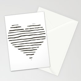 Striped Heart  Stationery Card