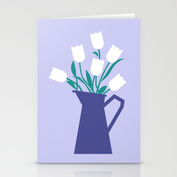 White tulip vase Stationery Cards