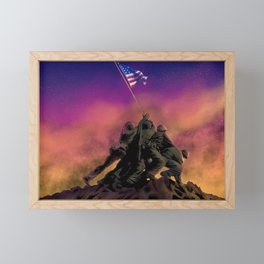 Flag Raising on Iwo Jima Framed Mini Art Print