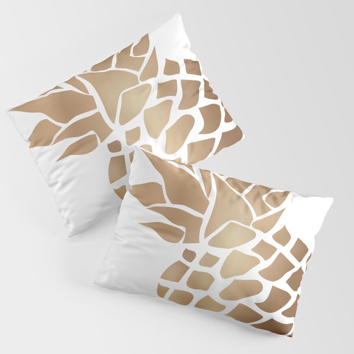 Big Pineapple in Gold and White Pillow Sham