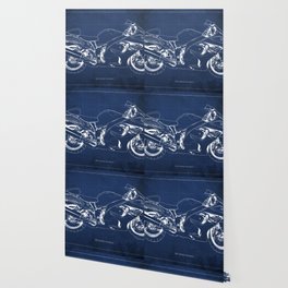 2012 Suzuki Hayabusa Blueprint, Blue Background Wallpaper