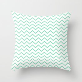Zigzagged (Mint & White Pattern) Throw Pillow