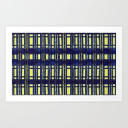 Yellow and Blue Plaid, Summer Stargazing Collection Art Print