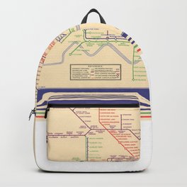 Vintage London Underground Map Backpack | Map, Train, 1930S, Tubetrain, Travel, London, Underground, England, Collage 