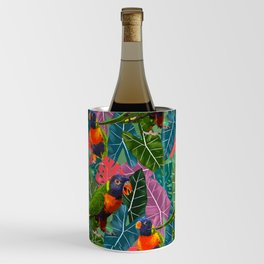 Parrots and Tropical Leaves Wine Chiller