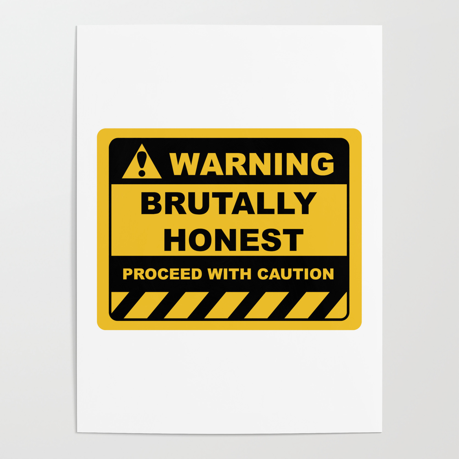Funny Human Warning Label / Sign BRUTALLY HONEST Sayings Sarcasm Humor  Quotes Poster