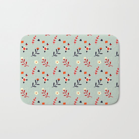 Vintage flower pattern Bath Mat