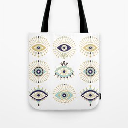 Evil Eye Collection on White Tote Bag
