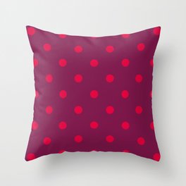 Retro polka dots burgundy red Valentine's Throw Pillow