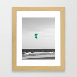 Kiteboarding with a pop of color Framed Art Print