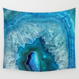 Turquoise Blue Agate Wall Tapestry