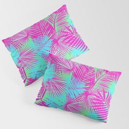 Neon Pink & Blue Tropical Print Pillow Sham