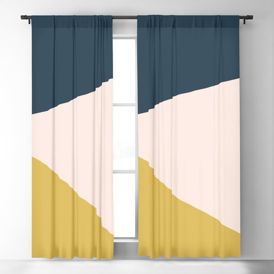 Jag 2 Minimalist Angled Color Block In, Navy Blue And Beige Curtains