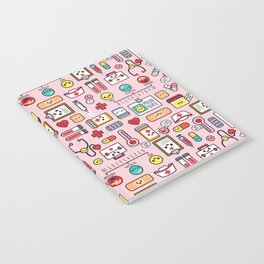 Proud To Be A Nurse pattern in pink Notebook