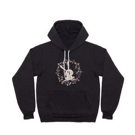 Adorable rabbits with autumn leaves and berries in pink colors Hoody