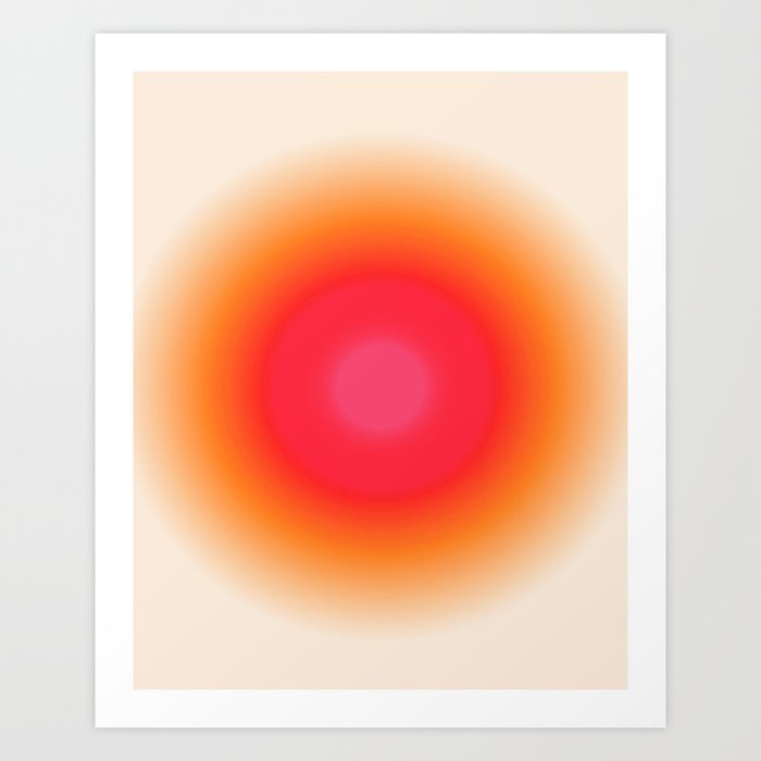 Orange Glow Gradient Aura Art Print