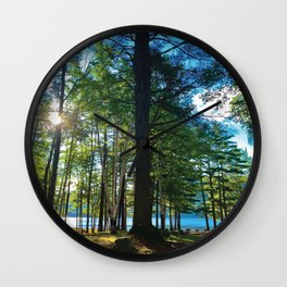Tree Grove & Lake Sunrise Wall Clock
