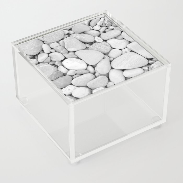 River Stone Pattern #3 #bw #stones #decor #art #society6 Acrylic Box