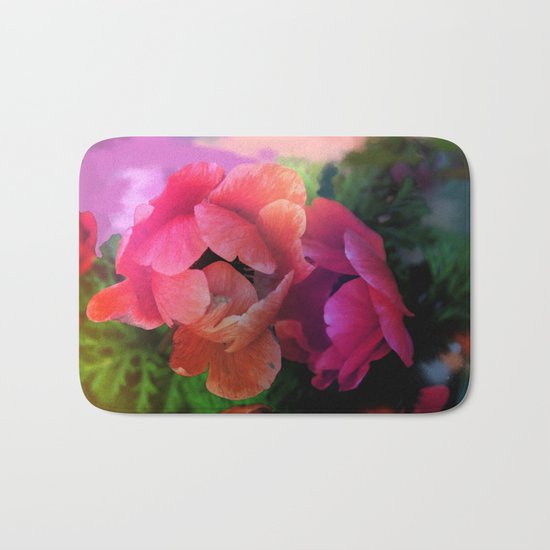 Summer garden with Anemones Bath Mat