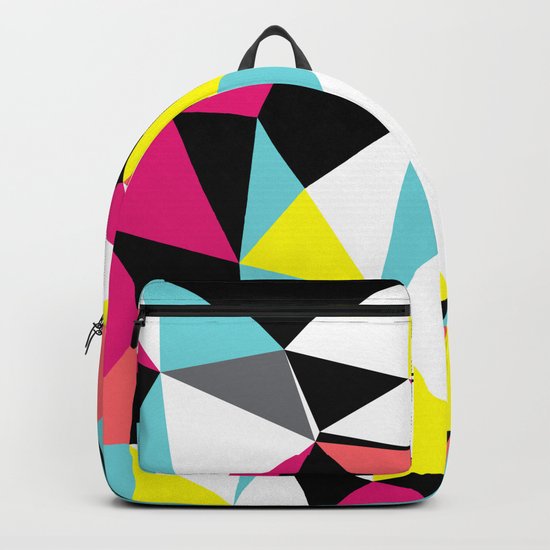 Colorful bright geometrical triangles print Backpack