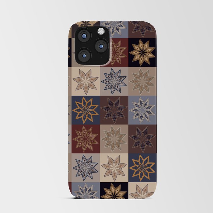 Rustic Patchwork Stars Pattern 3 Warm Tint iPhone Card Case