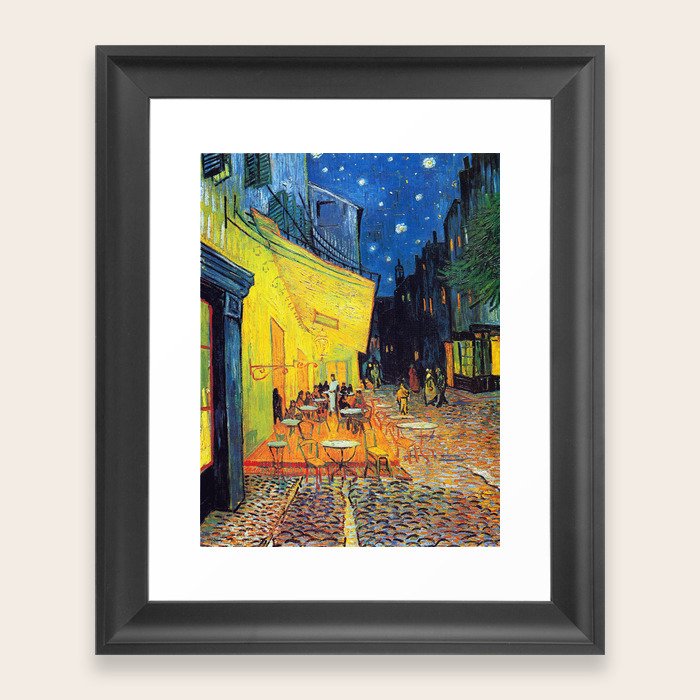 Vincent Van Gogh Cafe Terrace At Night New Color Edit Framed Art Print By Dejavustudio Society6