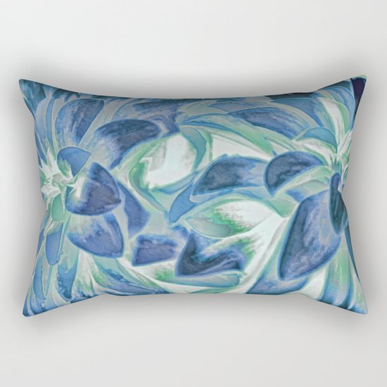 Midnight Floral Abstract Rectangular Pillow