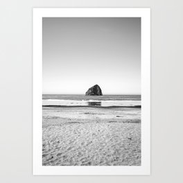 Pacific City Oregon Coast | Cape Kiwanda Sea Stack | Black and White Travel Photography Art Print