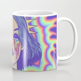Mind Melt Coffee Mug | Colorful, Cosmic, Faces, Psychedelic, Surreal, Weird, Digital, Tattoos, Portrait, People 