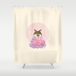 Sakura Petals Doge Shower Curtain