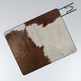 Cowhide, Cow Skin Print Pattern, Modern Cowhide Faux Leather Picnic Blanket
