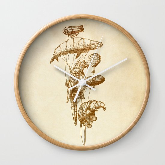 The Helium Menagerie (sepia) Wall Clock
