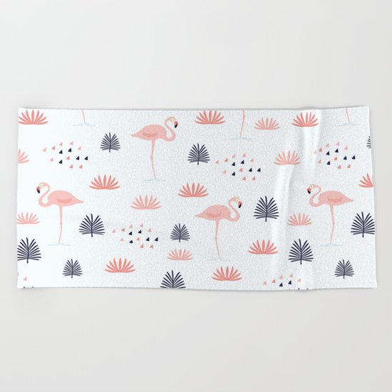 Flamingos Pattern Beach Towel