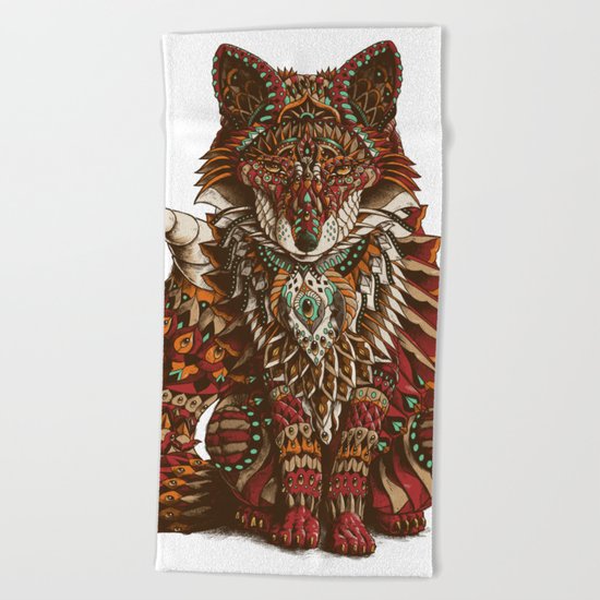 Red Fox (Color Version) Beach Towel