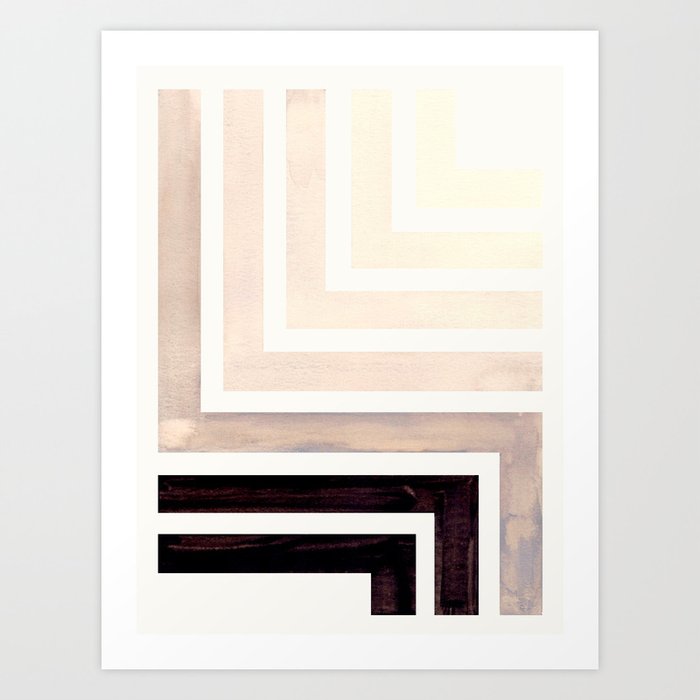 Grey Mid Century Modern Watercolor Colorful Ancient Aztec Art