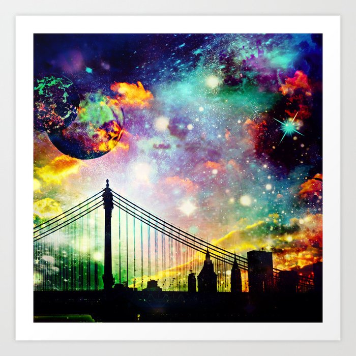 Galaxy Bridge Art Print