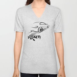 A minimalist caricature of a GT car  V Neck T Shirt