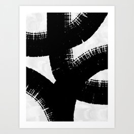 Modern Abstract Black and White No8 Art Print