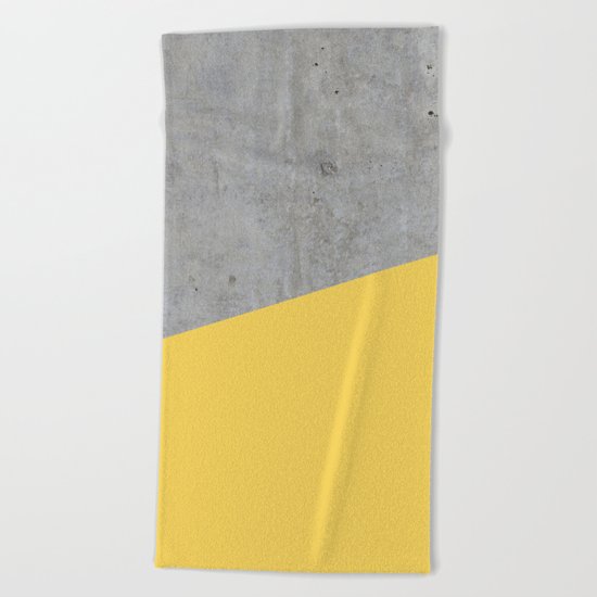 Concrete and primrose yellow color Beach Towel