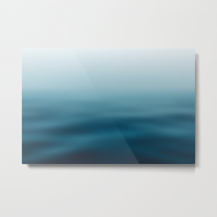  blue white gradient - water color, abstract ocean blur Metal Print