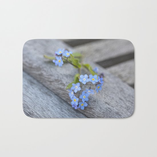 blue flower Fortget Me Not Bath Mat