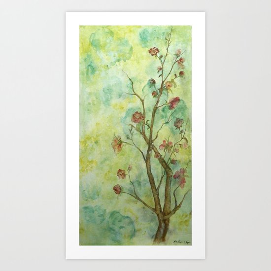 Branch with flowers Art Print