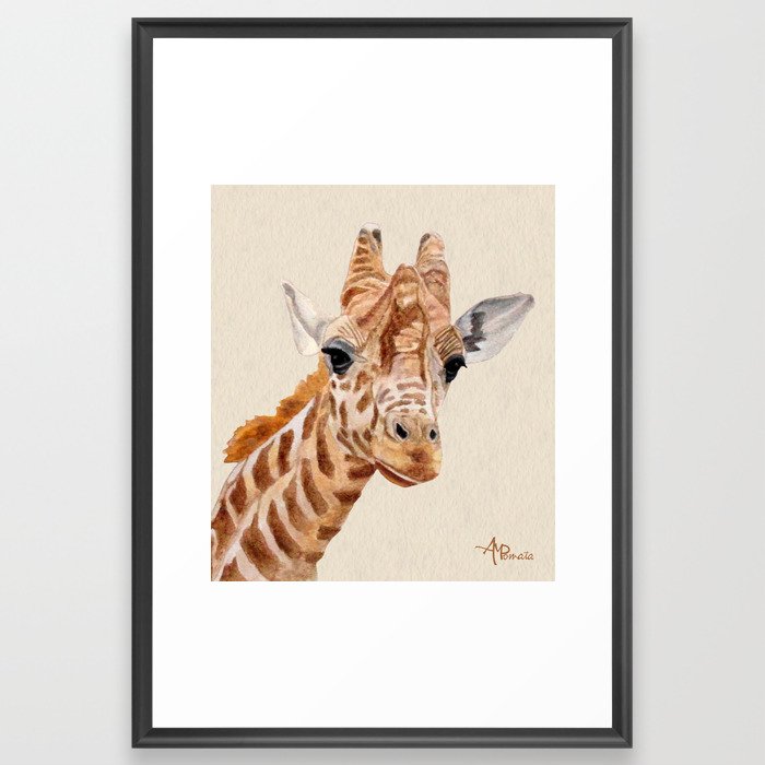 Giraffe Portrait Framed Art Print
