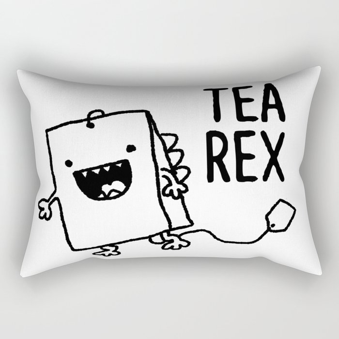 Tea Rex Funny Tea Bag T Rex Pun Rectangular Pillow