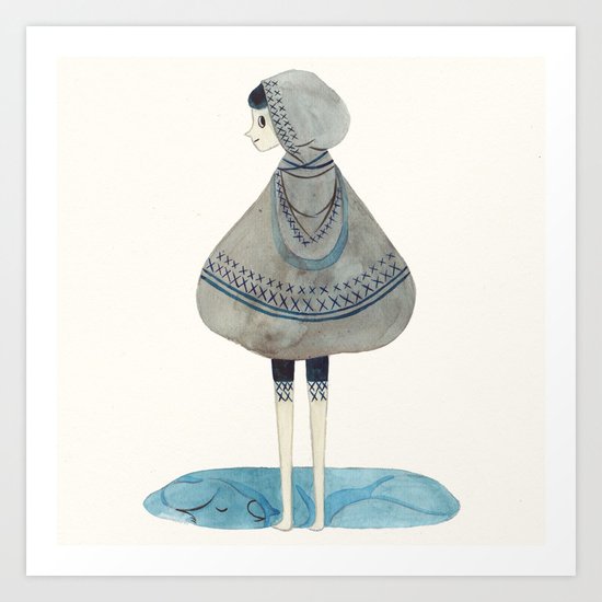 poncho Art Print